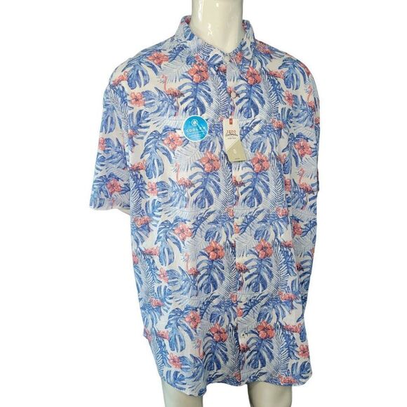 Men's IZOD Saltwater Beach Performance Printed Shirt (Size 3XL) - Picture 1 of 9